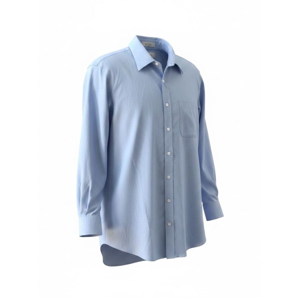 SOREN Non-Iron Stretch Button Up Long Sleeve Shirt Men's16/32-33 Light Blue NWOT